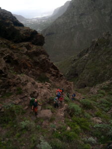 Aufstieg steiler Part  Riscosteig Tenogebirge geführte Wanderung  auf Teneriffa